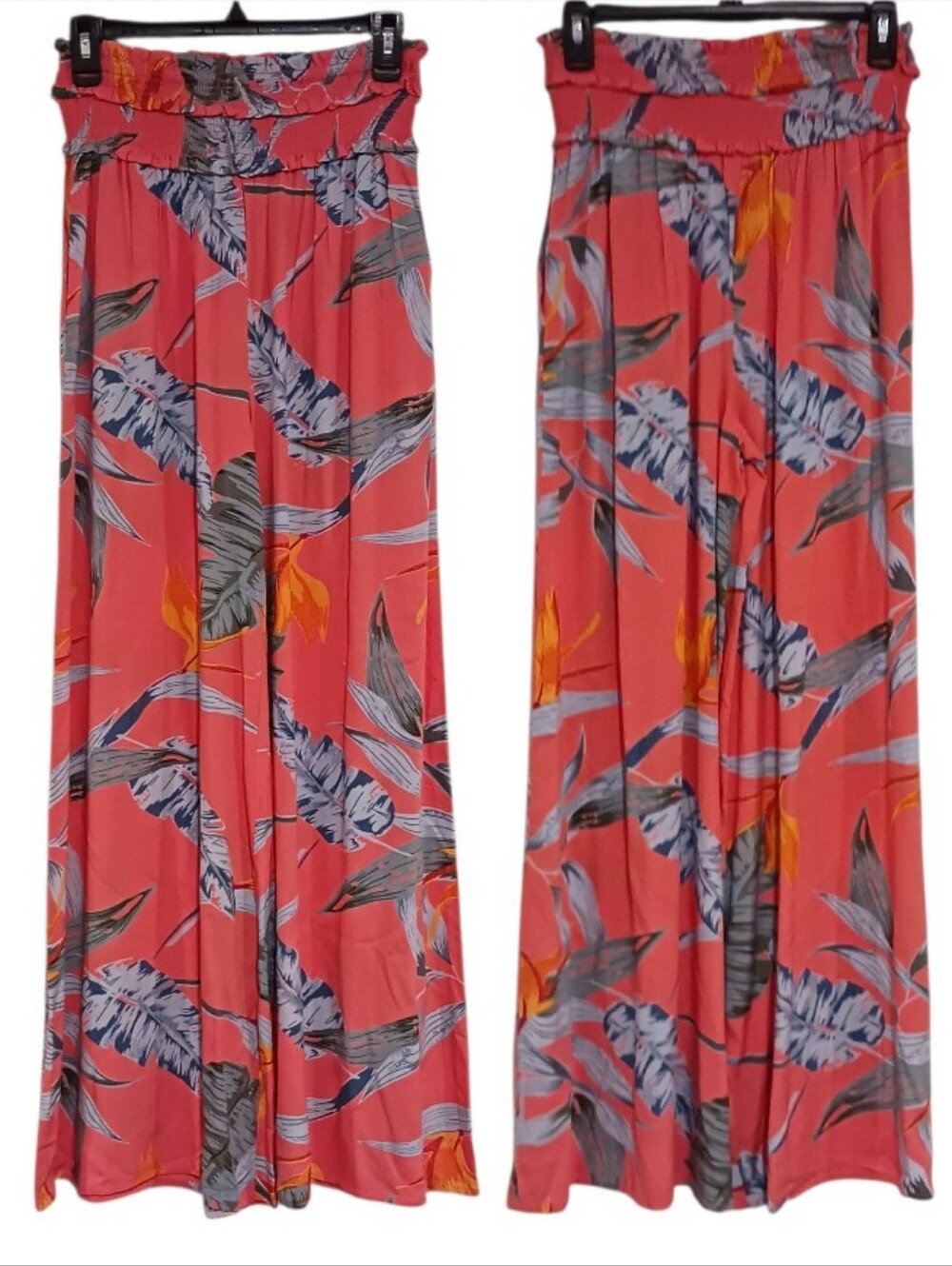 Patrons Of Peace Angelo Wide Leg Palazzo Pant Smocked Waist Bird Of Paradise - Picture 5 of 9